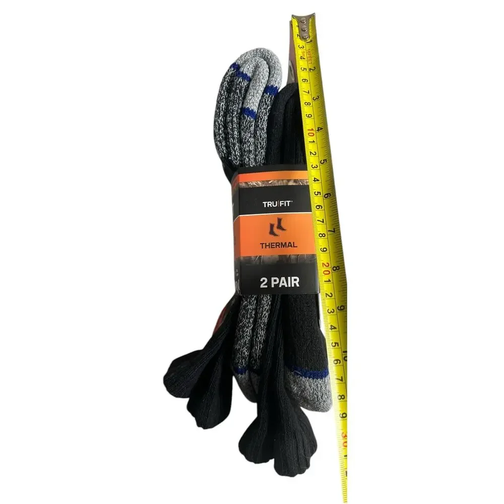 Tru Fit Thermal Crew Socks Full Cushion 2 Pair NWT 8-12.5